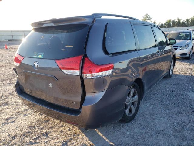 5TDKK3DC6DS366315 - 2013 TOYOTA SIENNA LE GRAY photo 4