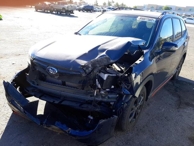 JF2SKARCXMH447630 - 2021 SUBARU FORESTER S BLACK photo 2