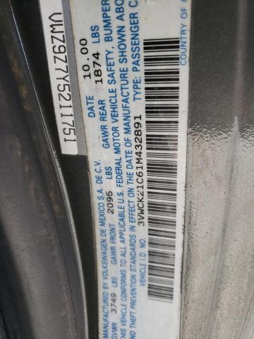 3VWCK21C61M432891 - 2001 VOLKSWAGEN NEW BEETLE 灰色 照片 10