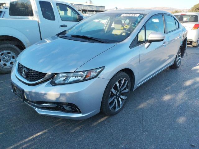2HGFB2F96FH532395 - 2015 HONDA CIVIC EXL ვერცხლისფერი ფოტო 2