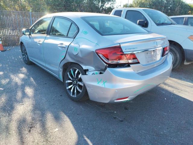 2HGFB2F96FH532395 - 2015 HONDA CIVIC EXL ვერცხლისფერი ფოტო 3