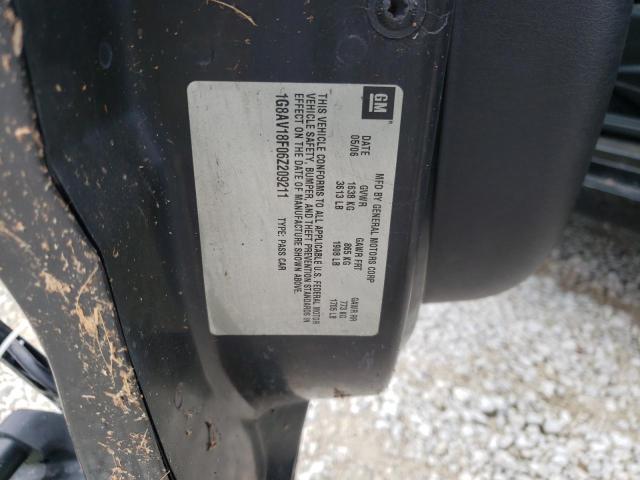 1G8AV18F06Z209211 - 2006 SATURN ION LEVEL BLACK photo 10