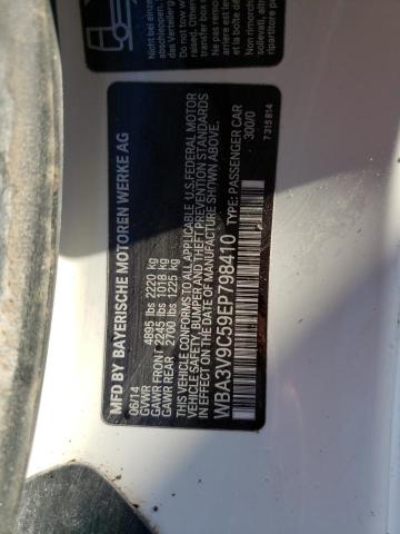 WBA3V9C59EP798410 - 2014 BMW 428 XI WHITE photo 10