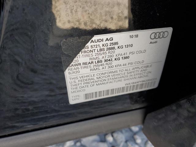 WA1B4AFY9K2004324 - 2019 AUDI SQ5 PREMIU BLACK photo 10