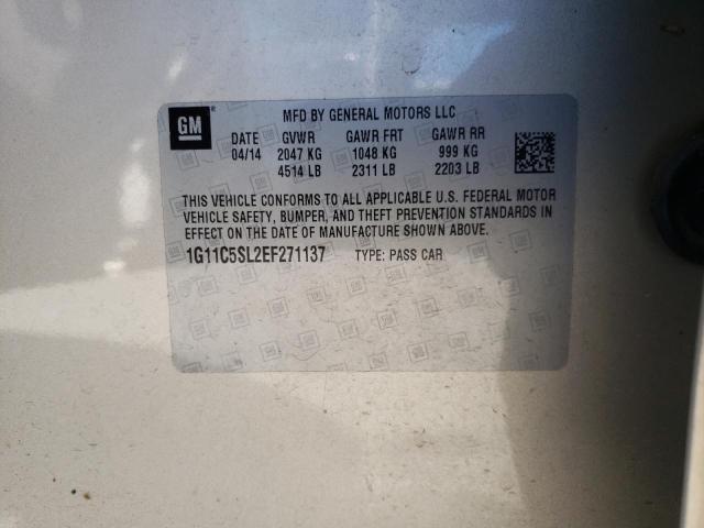 1G11C5SL2EF271137 - 2014 CHEVROLET MALIBU 1LT 金色 照片 10