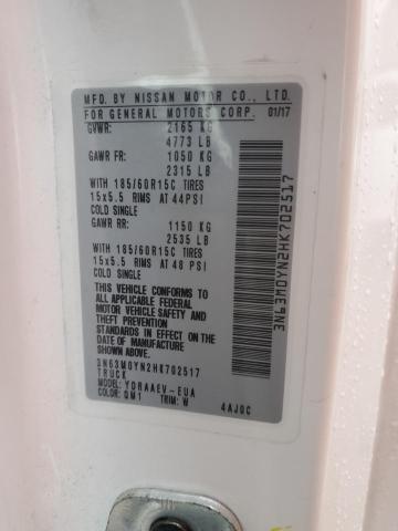 3N63M0YN2HK702517 - 2017 CHEVROLET CITY EXPRE 白色 照片 10