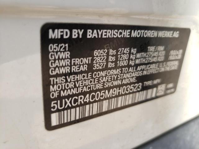 5UXCR4C05M9H03523 - 2021 BMW X5 SDRIVE WHITE photo 10