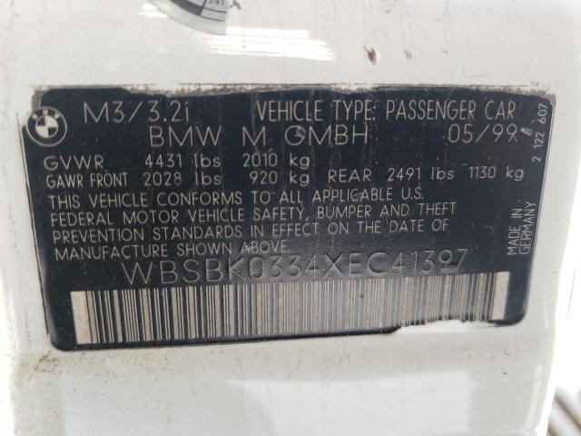WBSBK0334XEC41397 - 1999 BMW M3 AUTOMAT 白色 照片 10