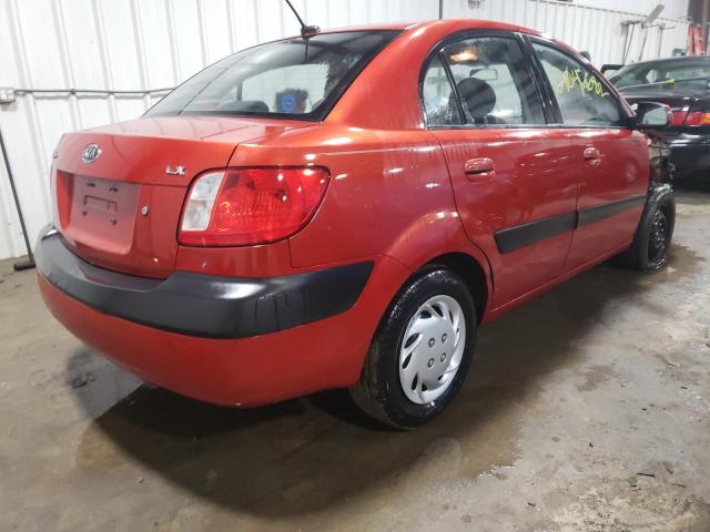 KNADE223296578355 - 2009 KIA RIO BASE ORANGE photo 4