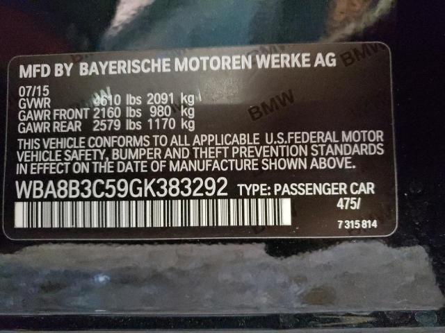 WBA8B3C59GK383292 - 2016 BMW 340 I BLACK photo 10