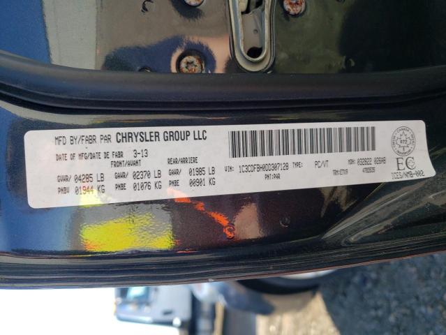1C3CDFBH0DD307128 - 2013 DODGE DART BLACK photo 10