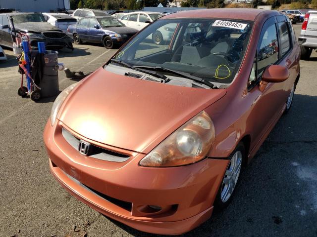 JHMGD37677S032911 - 2007 HONDA FIT S ORANGE photo 2