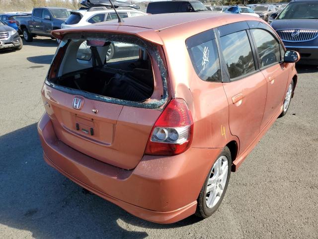 JHMGD37677S032911 - 2007 HONDA FIT S ORANGE photo 4