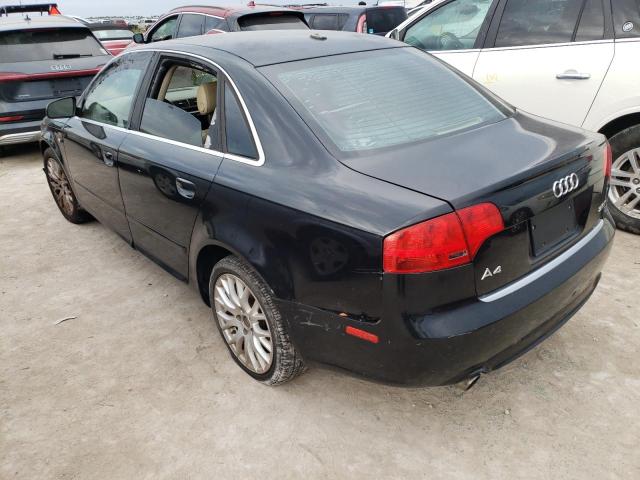 WAUAF78E08A164394 - 2008 AUDI A4 2.0T BLACK photo 3