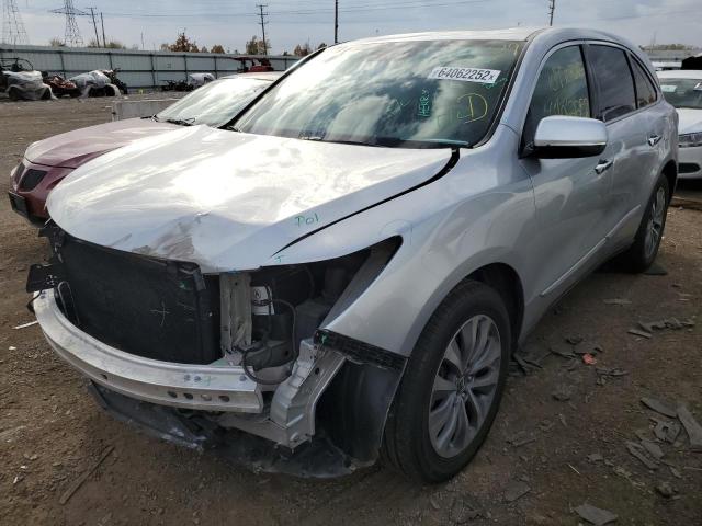 5FRYD3H49EB010159 - 2014 ACURA MDX TECHNO GRAY photo 2