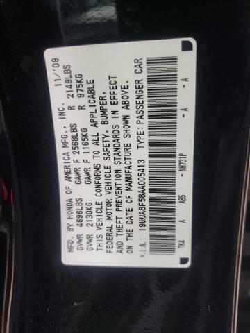 19UUA8F58AA005413 - 2010 ACURA TL BLACK photo 10