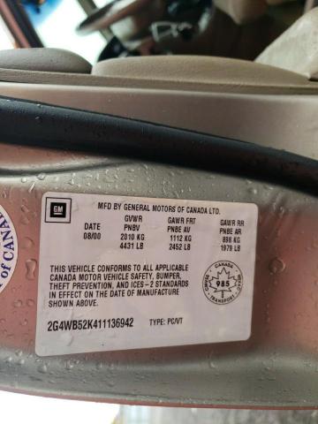 2G4WB52K411136942 - 2001 BUICK REGAL LS 棕色 照片 10