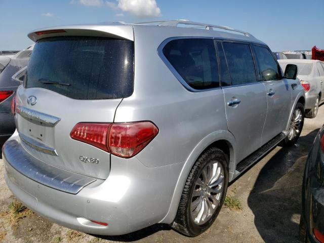 JN8AZ2NF9F9573653 - 2015 INFINITI QX80 SILVER photo 4