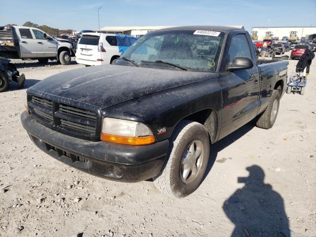 1B7FL26XXWS501279 - 1998 DODGE DAKOTA BLACK photo 2