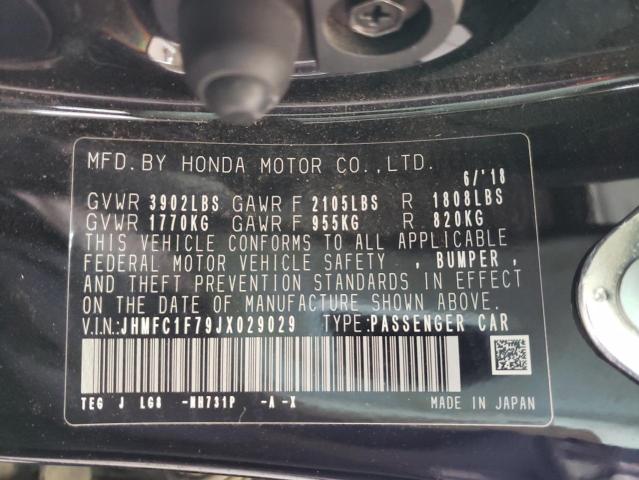 JHMFC1F79JX029029 - 2018 HONDA CIVIC EXL أسود صورة 10