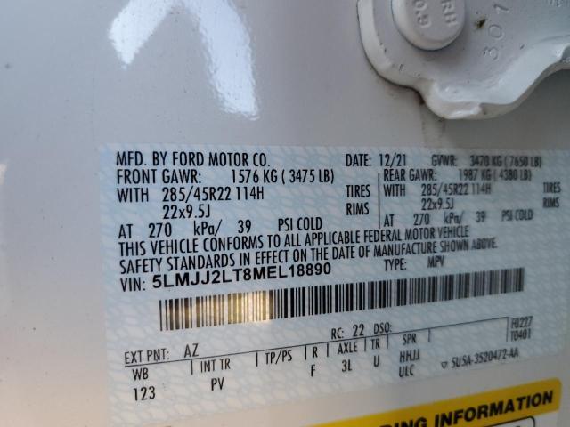 5LMJJ2LT8MEL18890 - 2021 LINCOLN NAVIGATOR 白色 照片 10