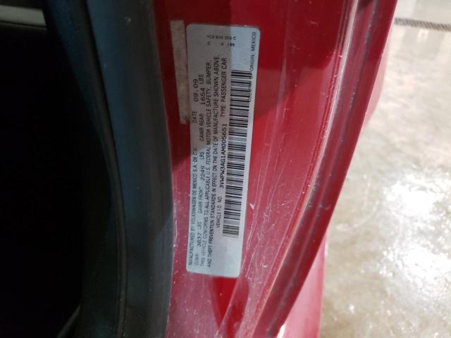 3VWPW3AG1AM005651 - 2010 VOLKSWAGEN NEW BEETLE 红色 照片 10