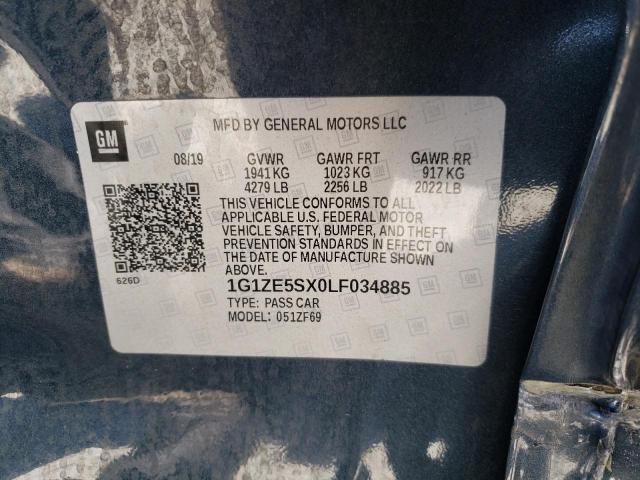 1G1ZE5SX0LF034885 - 2020 CHEVROLET MALIBU PRE 石墨色 照片 10