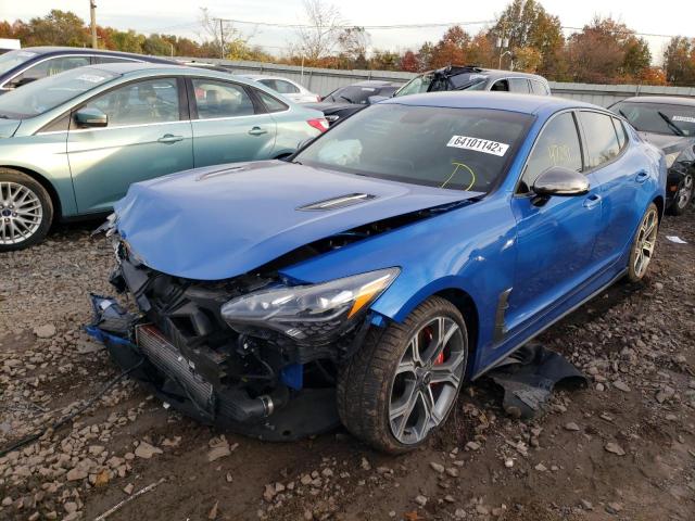 KNAE35LC0K6056727 - 2019 KIA STINGER GT BLUE photo 2