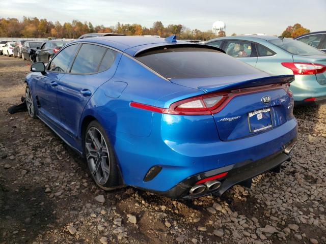 KNAE35LC0K6056727 - 2019 KIA STINGER GT BLUE photo 3