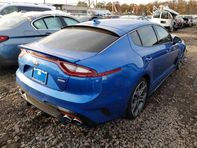 KNAE35LC0K6056727 - 2019 KIA STINGER GT BLUE photo 4