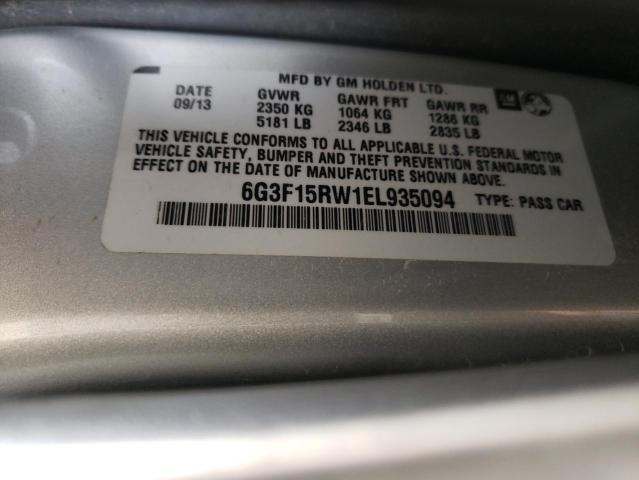 6G3F15RW1EL935094 - 2014 CHEVROLET SS SILVER photo 10