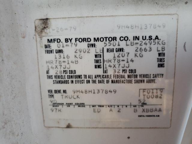 9H48H137849 - 1979 FORD RANCHERO WHITE photo 10