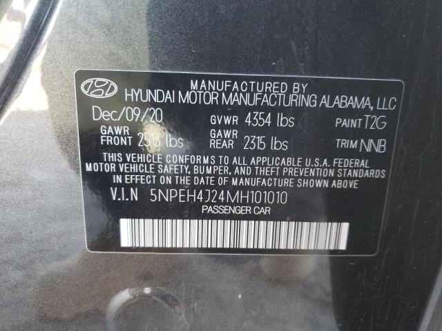 5NPEH4J24MH101010 - 2021 HYUNDAI SONATA LIM GRAY photo 10