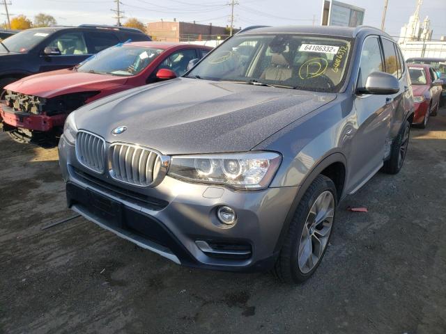 5UXWX9C3XH0W75932 - 2017 BMW X3 XDRIVE2 GRAY photo 2