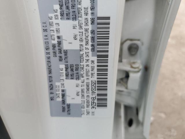 3MZBPABL1NM302920 - 2022 MAZDA 3 SELECT WHITE photo 10