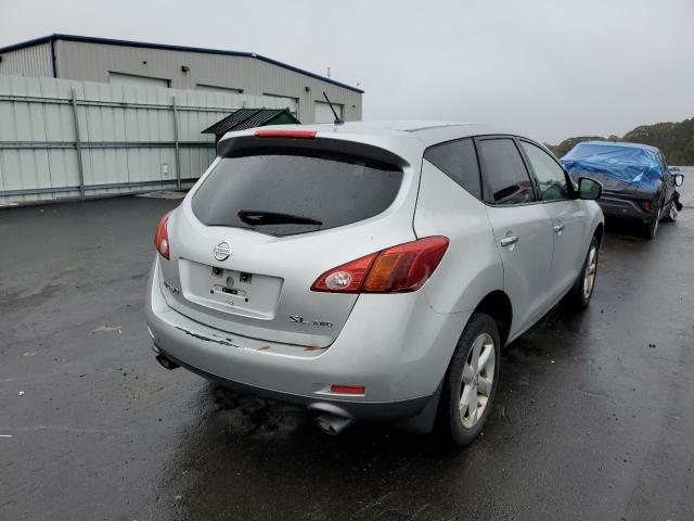 JN8AZ18W09W105869 - 2009 NISSAN MURANO SILVER photo 4