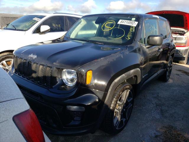 ZACNJAAB5LPL70333 - 2020 JEEP RENEGADE S BLACK photo 2