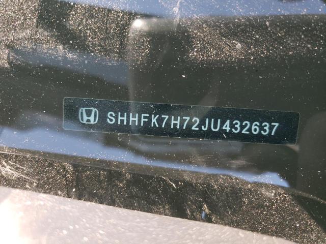 SHHFK7H72JU432637 - 2018 HONDA CIVIC EXL შავი ფოტო 10