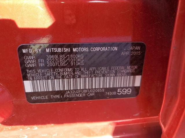 JA32U2FU8FU020659 - 2015 MITSUBISHI LANCER ES RED photo 10