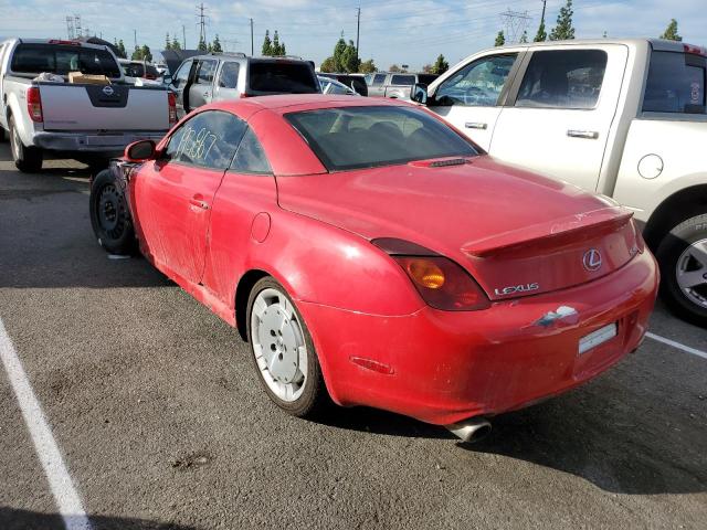 JTHFN48Y230041357 - 2003 LEXUS SC 430 RED photo 3