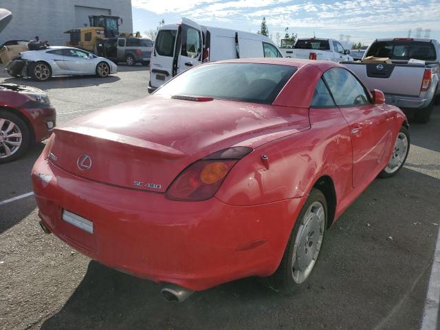 JTHFN48Y230041357 - 2003 LEXUS SC 430 RED photo 4