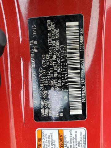 JF1ZNAA13E9704952 - 2014 TOYOTA SCION FR-S RED photo 10