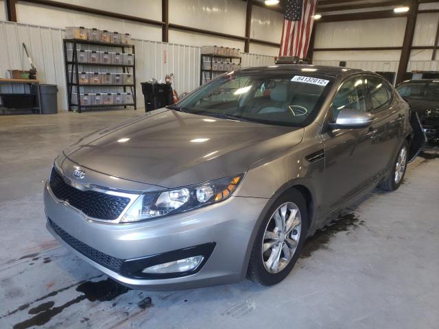 5XXGN4A74DG192983 - 2013 KIA OPTIMA EX GRAY photo 2