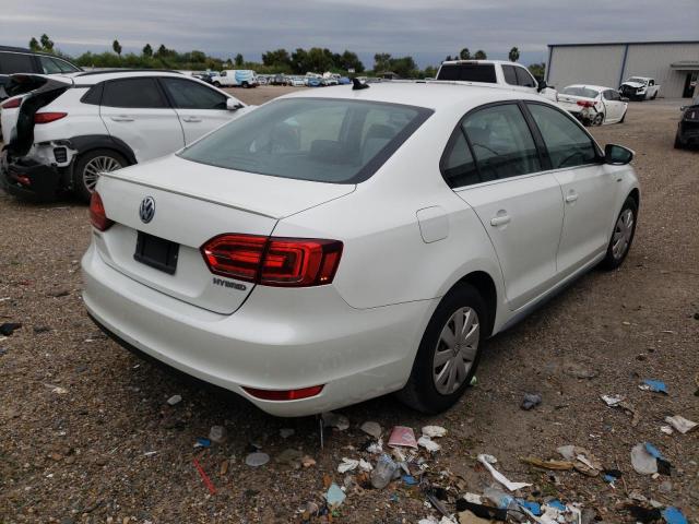 3VW637AJ8DM249633 - 2013 VOLKSWAGEN JETTA HYBR WHITE photo 4