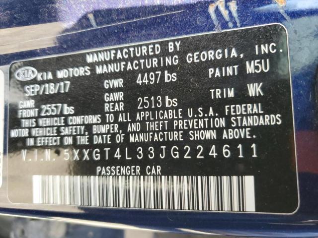 5XXGT4L33JG224611 - 2018 KIA OPTIMA LX 蓝色 照片 10