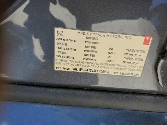 5YJSA1S10EFP60908 - 2014 TESLA MODEL S Boz foto 10