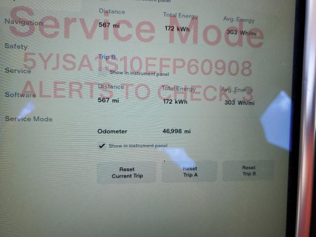 5YJSA1S10EFP60908 - 2014 TESLA MODEL S Boz foto 8