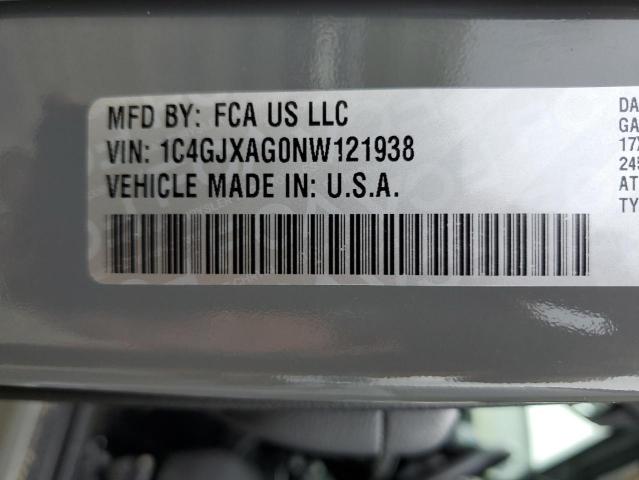 1C4GJXAG0NW121938 - 2022 JEEP WRANGLER S 灰色 照片 10