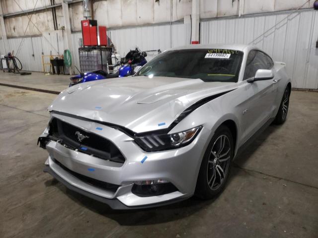 1FA6P8CF3H5267108 - 2017 FORD MUSTANG GT SILVER photo 2
