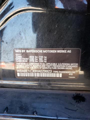 WBA8E1C30HA029923 - 2017 BMW 330E BLACK photo 10